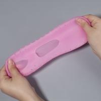 Носочки для педикюра, силиконовые, с перфорацией, с лямкой, размер L, цвет розовый