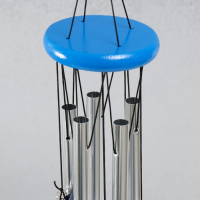 Музыка ветра металл, пластик "Сердечки от сглаза" 5 трубок, глазки 60 см