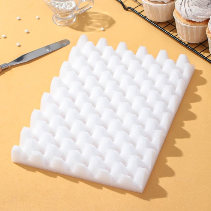 Мат для сушки цветов из мастики Доляна, 24,5&times;19&times;2,5 см, цвет белый