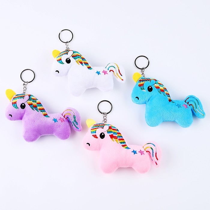Мягкая игрушка &laquo;Единорожка&raquo; на брелоке, 12 см, цвета МИКС