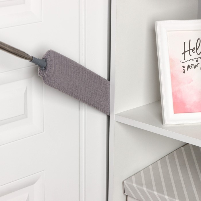 Щётка для пыли Raccoon, плоская насадка 40&times;7,5 см, пушистая насадка 41&times;13 см, телескопическая ручка 230 см