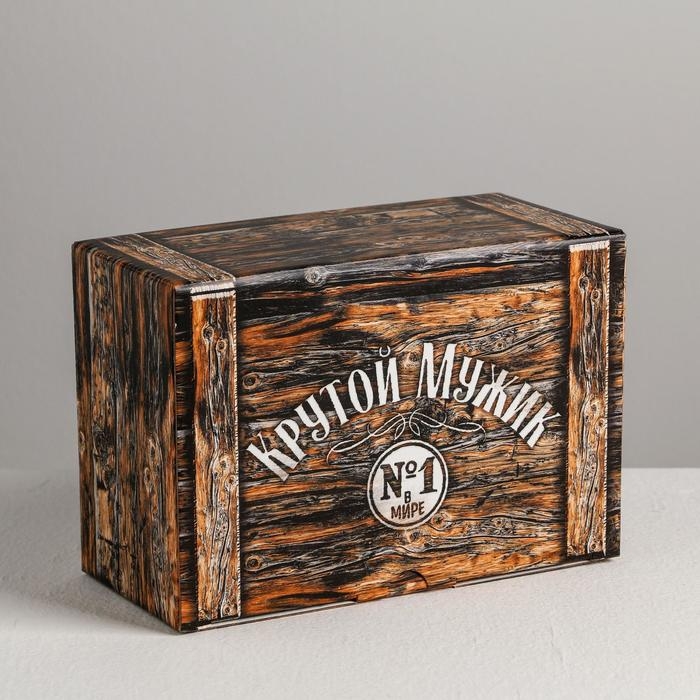 Коробка‒пенал, упаковка подарочная, &laquo;Крутой мужик&raquo;, 22 х 15 х 10 см