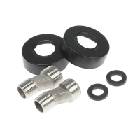 Смеситель для ванны ZEIN ZF3, излив 35 см, с душ набором, нержавеющая сталь, черный