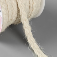 Тесьма декоративная холщовая &laquo;Косичка&raquo;, 6 мм, 9 &plusmn; 0,5 м, цвет светло-бежевый