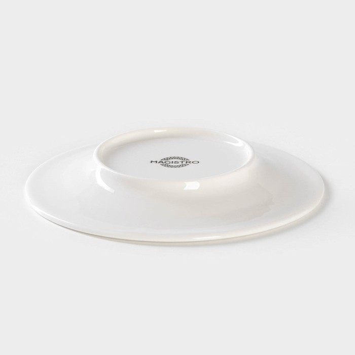 Тарелка фарфоровая пирожковая Magistro Rodos, d=15,6 см, цвет белый
