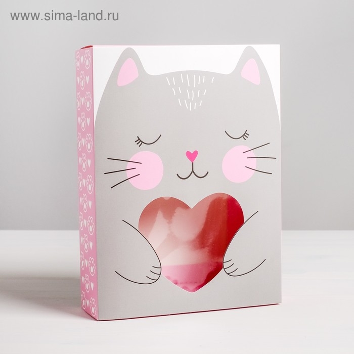 Коробка кондитерская, упаковка, &laquo;Котик&raquo;, 20 х 15 х 5 см