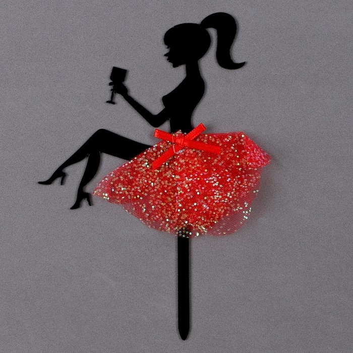 Топпер &laquo;Девушка&raquo; с бокалом