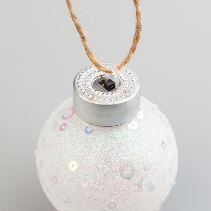 Набор ёлочных шаров &laquo;Звёзды и кольца&raquo; 2 шт., батарейки, 1 LED, свечение RGB