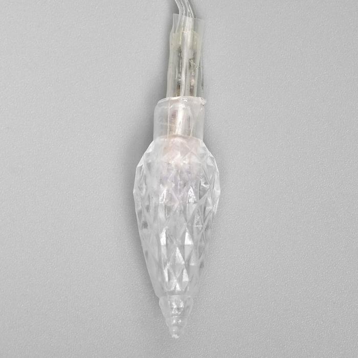 Гирлянда &laquo;Нить&raquo; 5 м с насадками &laquo;Шишки&raquo;, IP20, прозрачная нить, 20 LED, свечение мульти (RG/RB), мигание, 220 В