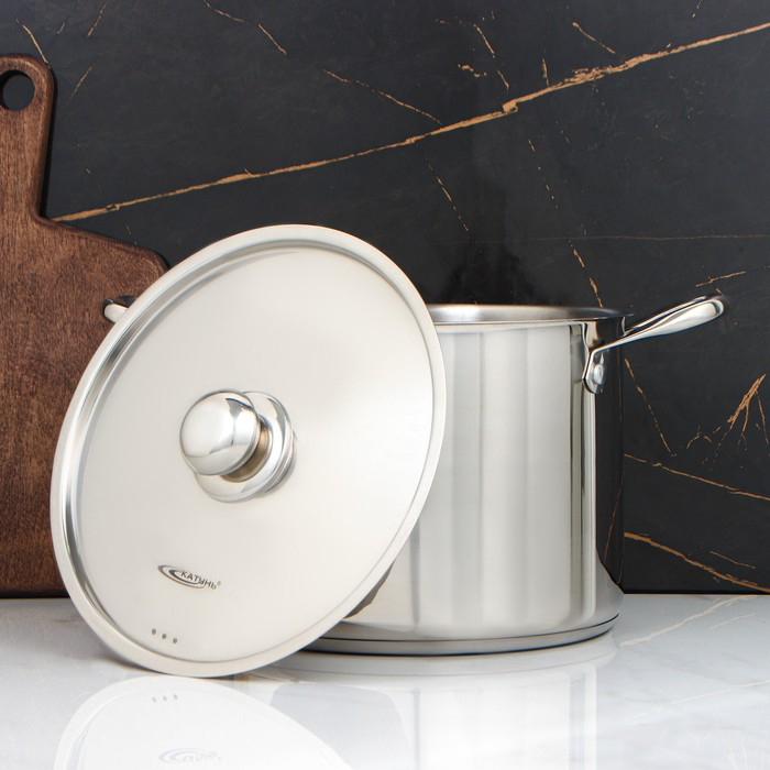 Кастрюля &laquo;Титан&raquo;, 8 л, d=24 см, h=18 см, металлическая крышка, капсульное дно, индукция