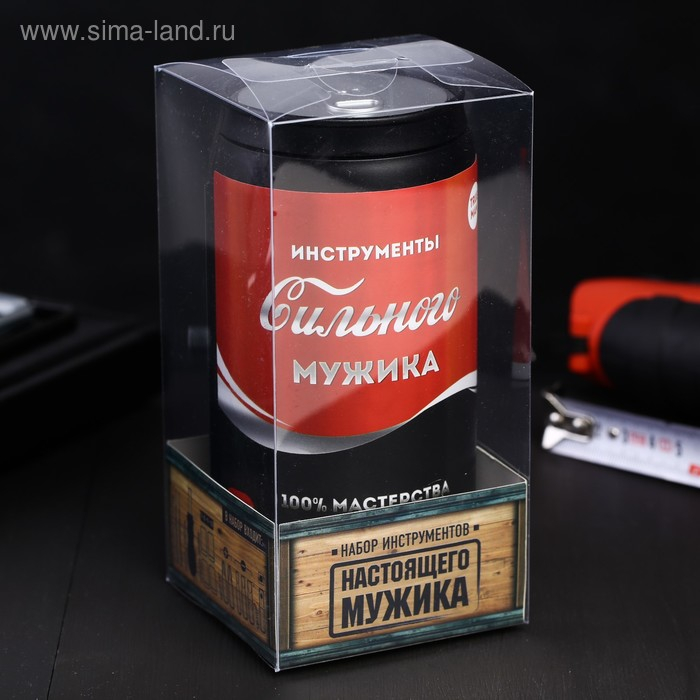 Набор инструментов в банке &laquo;Инструменты сильного мужика&raquo;, 13 предметов