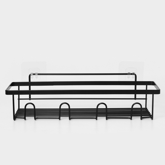 Полка для ванной прямая, 33&times;12&times;9 см, цвет черный