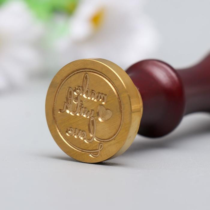 Печать для сургуча с деревянной ручкой Печать для сургуча с деревянной ручкой "Made with love" 9х2,5х2,5 см