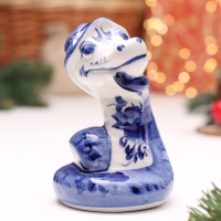 Сувенир "Змея", №3, гжель, 11 см