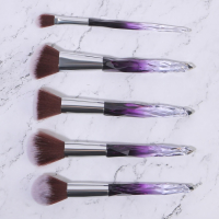 Набор кистей для макияжа &laquo;Luminous&raquo;, 10 предметов, PVC - чехол, цвет чёрный/фиолетовый