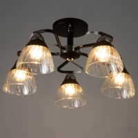 Люстра "Берн" 5хЕ27 40Вт чёрно-хромовый 56х56х25 см BayerLux