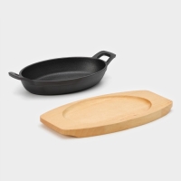 Сковорода чугунная Magma &laquo;Далат&raquo;, 18&times;12&times;3 см, индукция, цвет чёрный