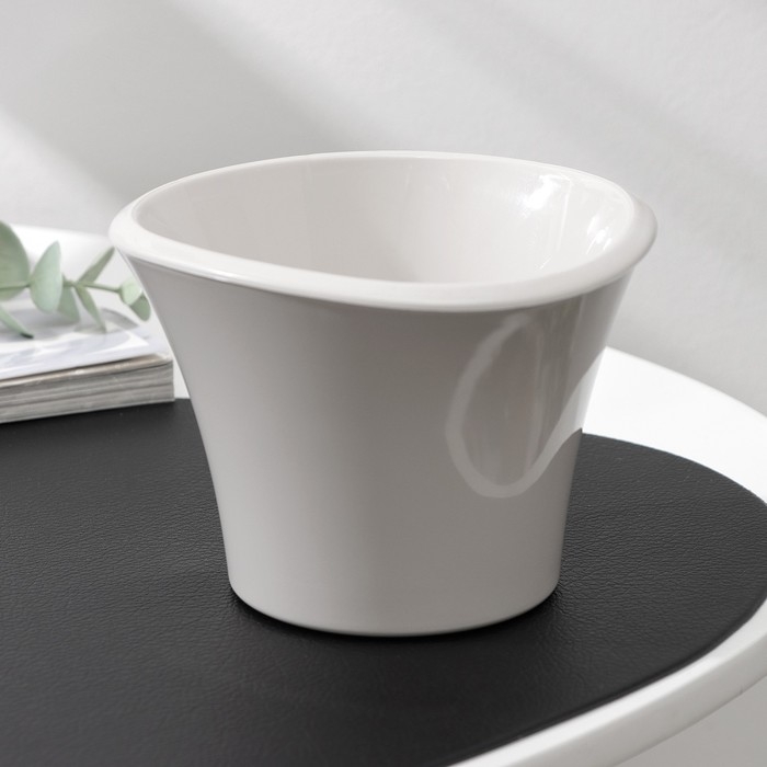 Кашпо для цветов со вставкой &laquo;Лагуна&raquo;, 600 мл, d=13 см, h=9 см, цвет бежевый