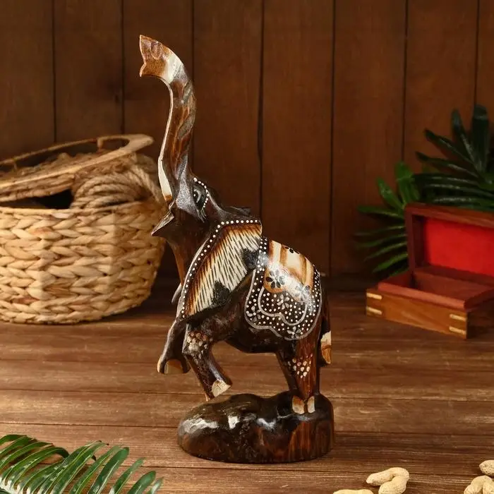 Сувенир "Слоник на дыбах" дерево, на подставке 17х7х40 см