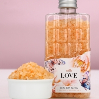 Соль для ванны во флаконе шоколад &laquo;С любовью&raquo;, аромат персика, 360 г, ЧИСТОЕ СЧАСТЬЕ