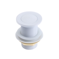 Донный клапан ZEIN engr, маленькая кнопка, без перелива, нержавеющая сталь, белый