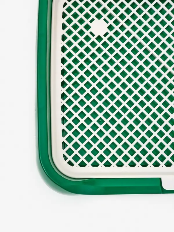 Туалет для собак 46,5 х 36 х 5,5 см, съёмной решеткой и столбиком, зелёный