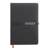 Ежедневник недатированный формат А5, с хлястиком, 112л, линия, пвх, Узор Черный