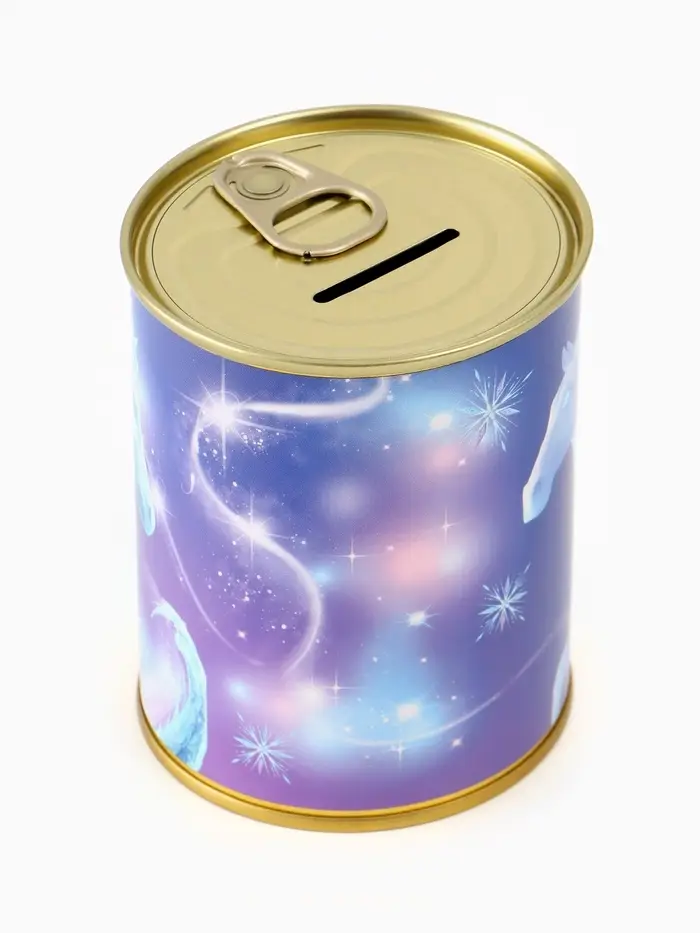 Копилка металлическая, 9.5 см&times;7.5 см&times;7.5 см &laquo;Зимняя принцесса&raquo;
