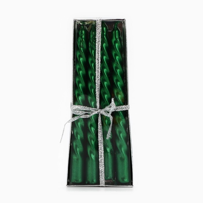 Свечи новогодняе витые &laquo;Новый год: С Новым годом&raquo;, 4 шт, 6,8 х 1