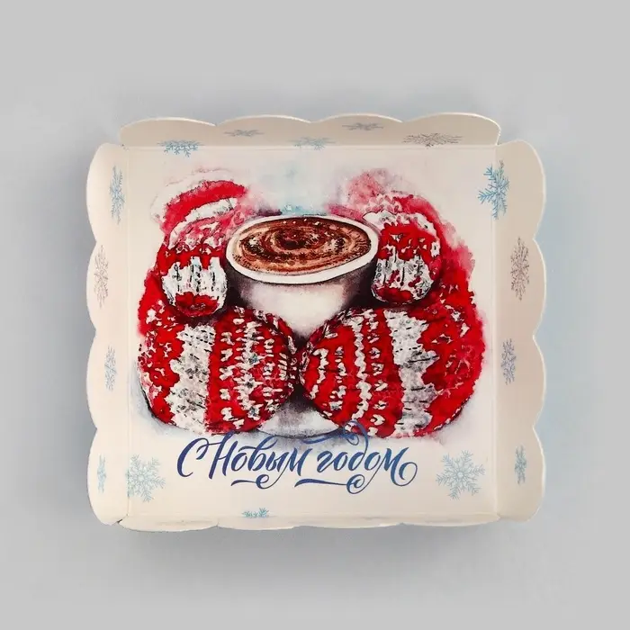 Коробка для печенья, &laquo;С Новым годом!&raquo;, 7&times;7&times;3 см, Новый год