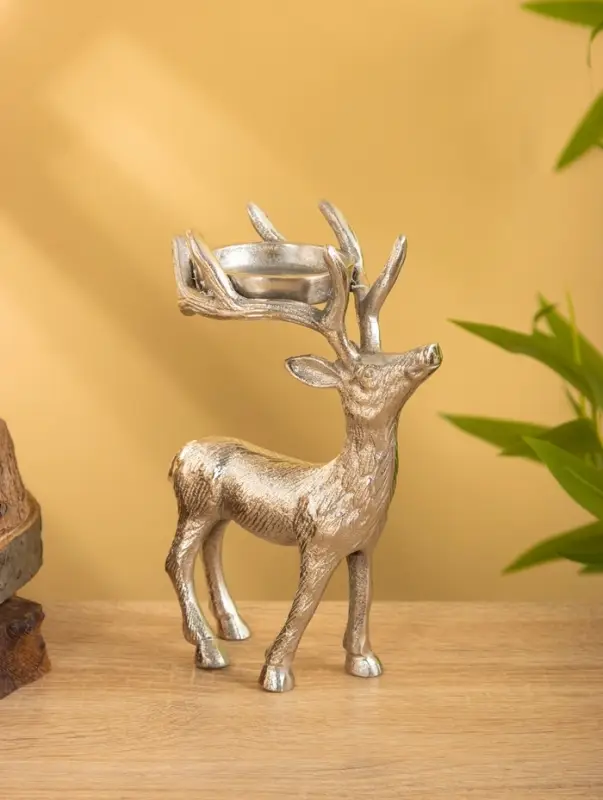 Подсвечник "Лесной олень" 13х7,5х18 см, алюминий