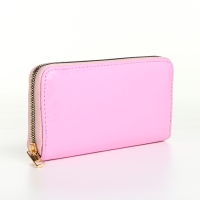 Кошелёк женский на молнии, лакированный, цвет розовый