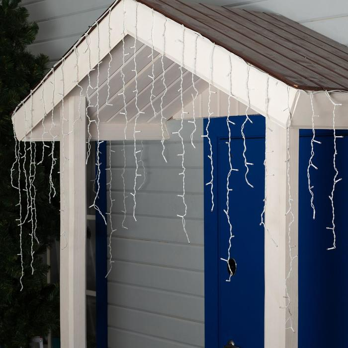 Гирлянда &laquo;Бахрома&raquo; 3 &times; 0.9 м, IP44, УМС, белая нить, 232 LED, свечение белое, 220 В