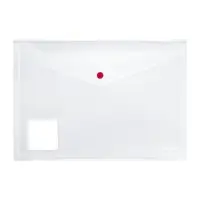 Папка-конверт на кнопке А4, 160 мкм, ErichKrause Glossy Clear, глянцевая, с цветной кнопкой, прозрачная, микс