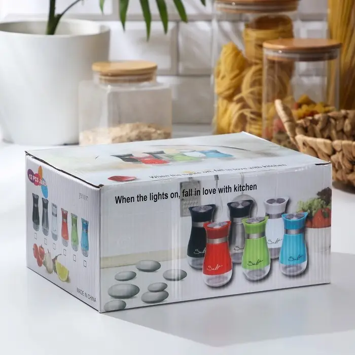 Солонка стеклянная &laquo;Сияние&raquo;, 5,5&times;5&times;11 см, цвет бронзовый, надписи МИКС