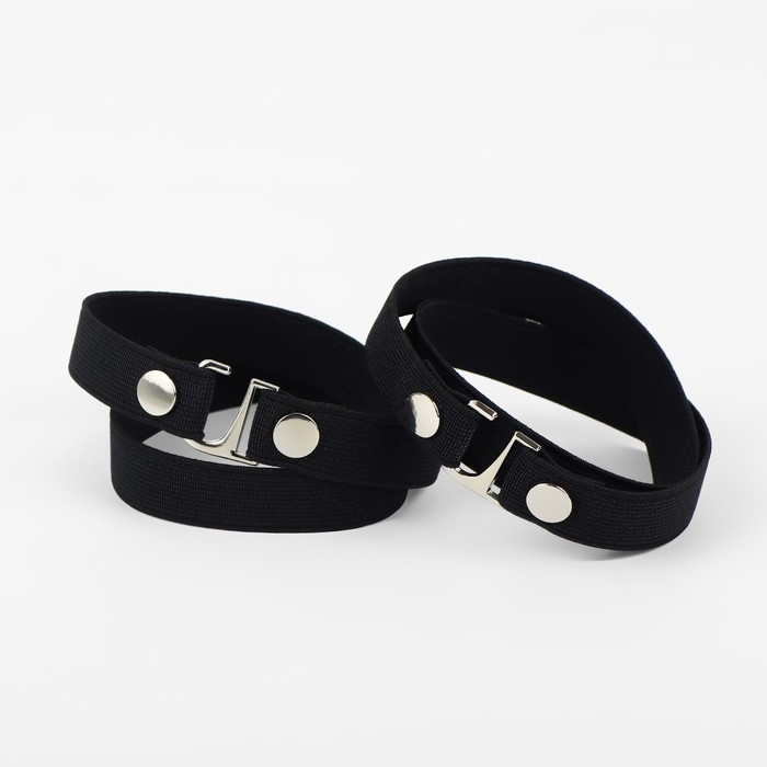 Ремешок для обуви, текстильный, 43 &plusmn; 0,5 см, 15 мм, 2 шт, цвет чёрный