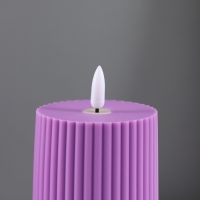 Ночник свеча "Уют" LED 3xААА сиреневый 7,5х7,5х12,5см