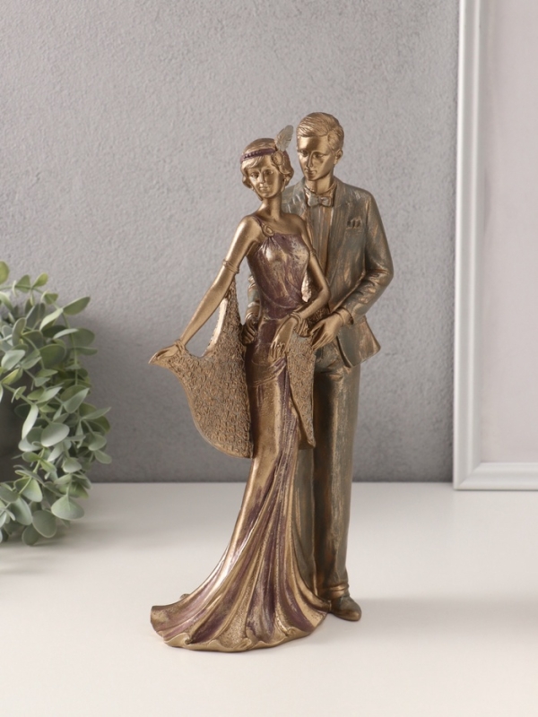 Сувенир полистоун "Пара в костюмах 20-30-х годов" 17х9х31,5 см