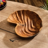 Тарелка "Ракушка" дерево Джати, 25х22х5 см, цв. коричневый