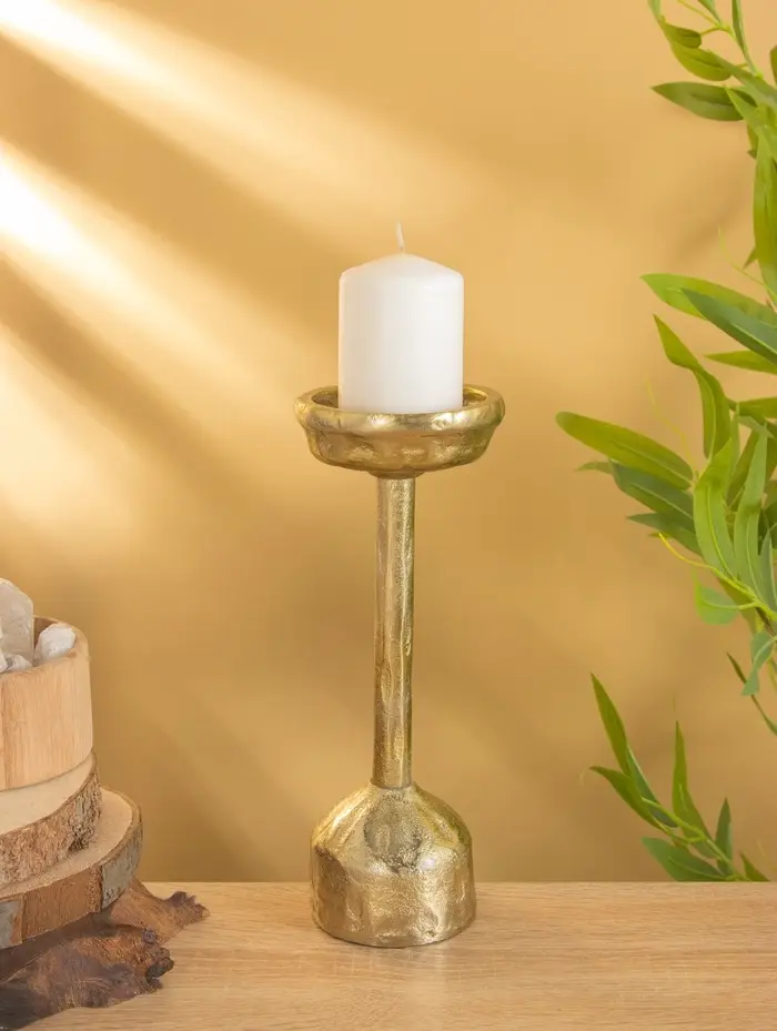 Подсвечник &laquo;Креманка&raquo;, 26 см, алюминий, золото