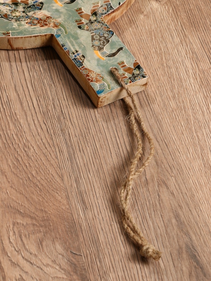 Доска разделочная круглая "Мудрый слон" дерево манго 36х28 см