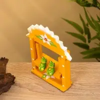 Сувенир "Лягушата на качелях" дерево 10х3,5х15 см, цв.  оранжевый