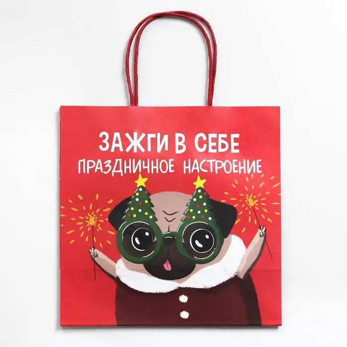 Пакет подарочный новогодний &laquo;Зажги в себе&raquo;, 22 х 22 х 11 см