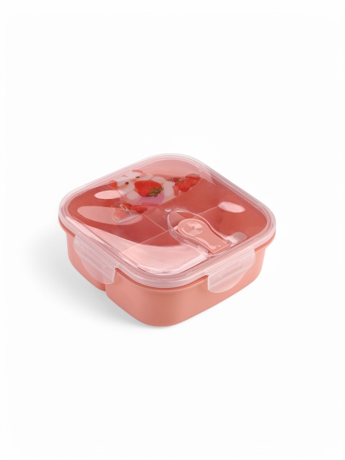 Ланч-бокс с клапаном, 3 секции, "Хомячок", 14 х 14 х 5 см