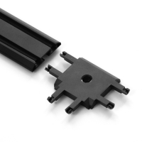 Коннектор SLIM "Т-образный" 4-жильный черный 0,7х4х2см