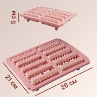 Массажёр &laquo;Барабаны&raquo;, 26 &times; 21,5 &times; 5 см, 5 рядов, цвет розовый