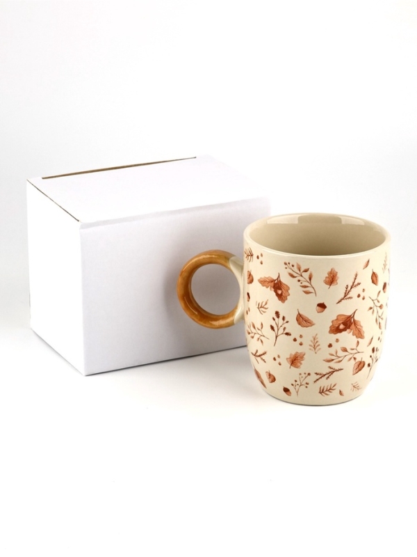 Кружка керамическая Дорого внимание &laquo;Листья&raquo;, 420 мл