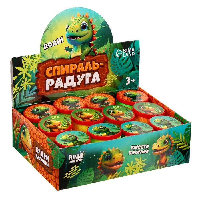 Пружинка - радуга &laquo;Динозаврики&raquo; d.-5см , в шоубоксе