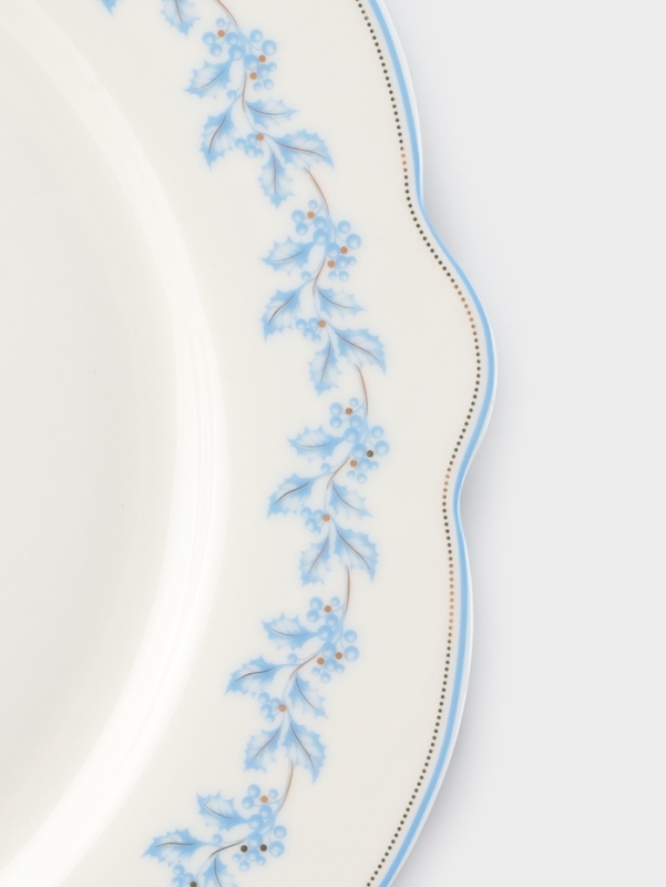 Тарелка WY Royal blue, d=26.5 см, фарфор, белая