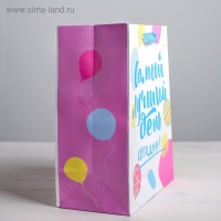 Пакет подарочный ламинированный вертикальный, упаковка, &laquo;Самый лучший день сегодня!&raquo;, ML 23 х 27 х 11,5 см